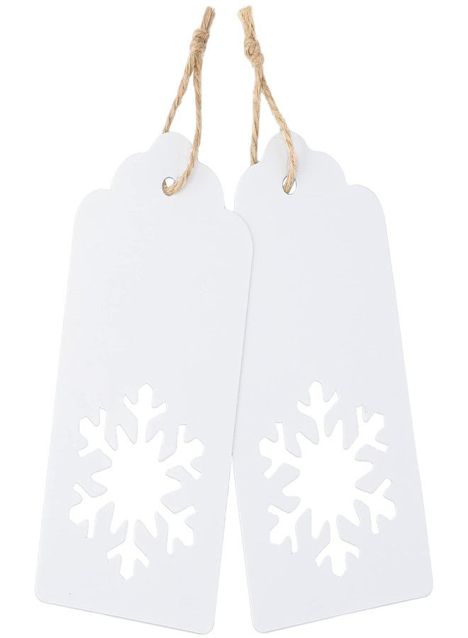 جيجاكرافت بطاقات هدايا عيد الميلاد من jijAcraft - 100 بطاقة مع خيط، ملصقات أسماء فارغة، أشجار ورقية بيضاء مجوفة، رودولف، ملصقات على شكل ندفات ثلجية لهدايا حفلات عيد الميلاد، والأعمال اليدوية، والبرطمانات - Image 4